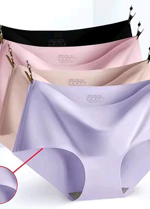 Женские бесшовные трусики ice silk funcilac, размер 46-48 (марк. 2xl) — высокая посадка, 5 цветов
