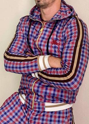 Мужской спортивный костюм burberry фиолетовый 15008