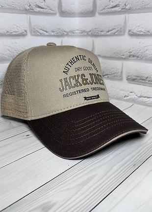Летняя бейсболка jack & jones, тракер с сеткой, мужская коричневая кепка, 57-58