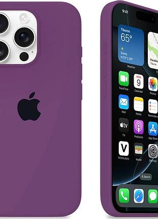 Силиконовый чехол для iphone 12 pro max с закрытым низом фиолетовый grape 43 silicone case (бампер)