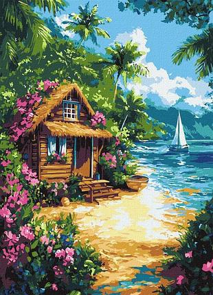 Картина за номерами "будинок у тропіках" ©art_selena_ua kho6373, 30х40 см