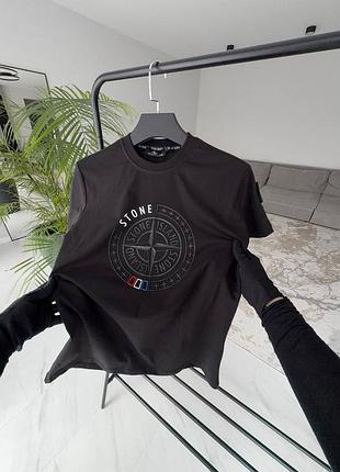 Новинка мужская футболка stone island black