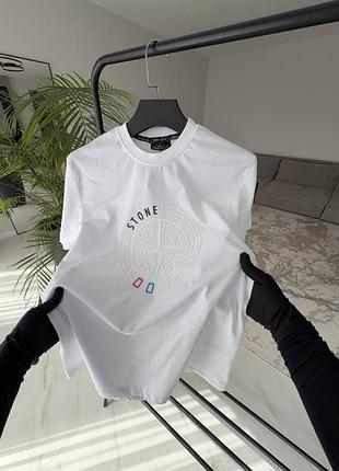 Новинка мужская футболка stone island white
