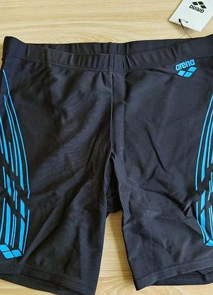 Мужские плавки боксеры джамеры arena m stamp mid jammer black/turquoise 9