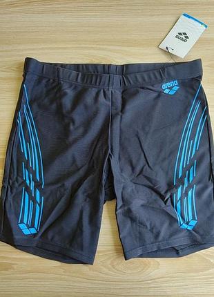 Мужские плавки боксеры джамеры arena m stamp mid jammer black/turquoise 2
