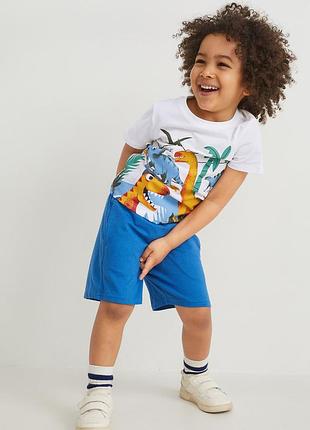 Детский летний костюм (футболка + шорты) для мальчика c&amp;a 140 см разноцветный