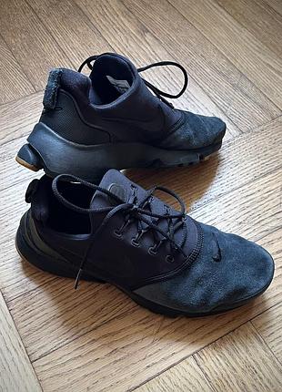 Кросівки жіночі/дитячі - nike presto fly prm - 38.5 (24см) бігові оригінал - чорні/темно-зелені - замша