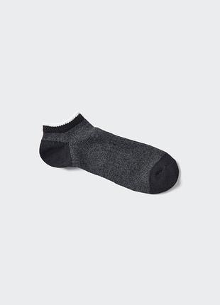 Шкарпетки uniqlo темно-сірі short socks (melange)