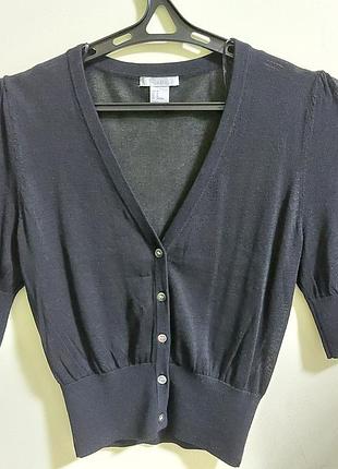 Кардиган тонкий черный h&m размер м