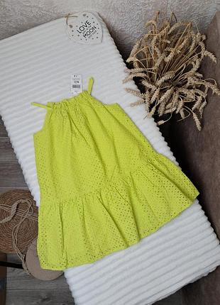 Шикарное новое платье сарафан из прошвы от matalan 5 лет (110)