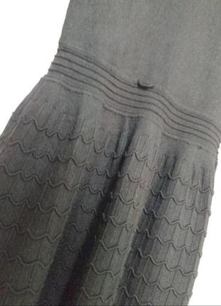 Чёрное платье из ажурного плотного трикотажа с кружевом9 фото