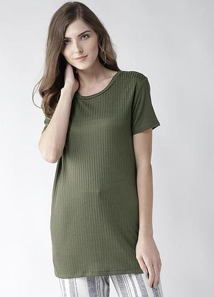 Футболка marks &amp; spencer длинная в рубчик размер l
