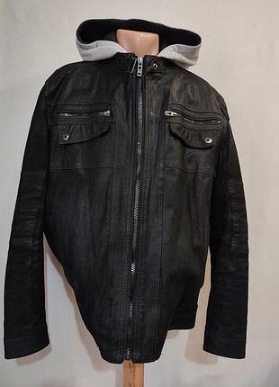 Мужская кожаная куртка angelo litrico size 2xl
