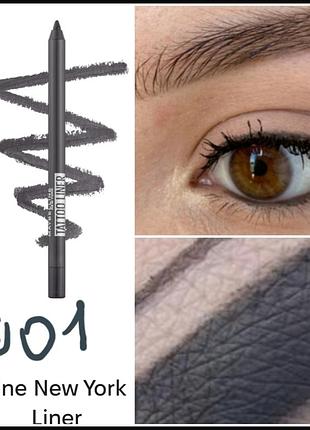 Maybelline tattoo liner 901  intence charcoal стойкий гелевый карандаш для глаз