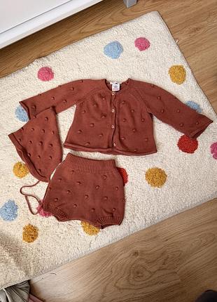 Костюмчик zara home baby трикотажний з шапочкою 3-6місяців 68