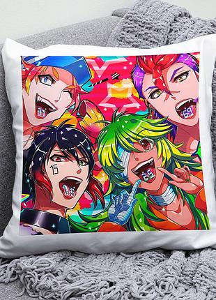Плюшевая подушка аниме нанбака nanbaka квадрат 35х35 см белая