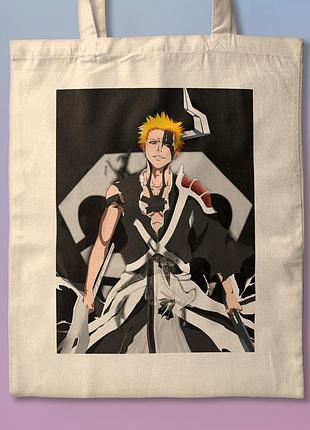 Шоппер эко-сумка аниме блич bleach принт №3, бежевий