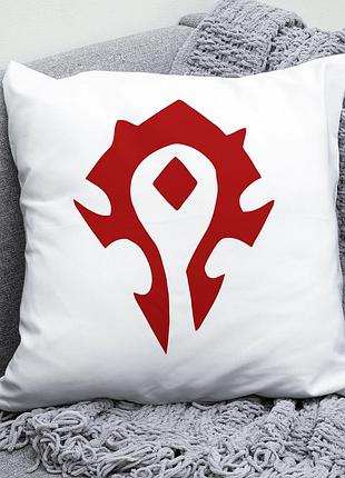 Декоративная подушка плюшева подарок с принтом world of warcraft wow орда