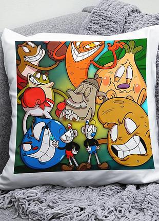 Декоративная подушка плюшева подарок с принтом cuphead капхед