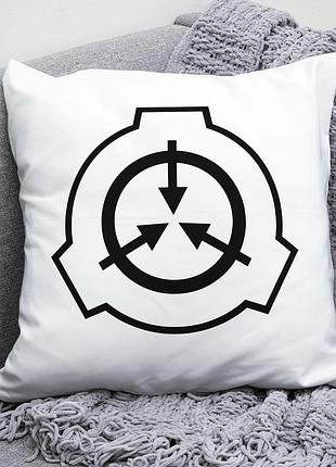 Декоративная подушка плюшева подарок с принтом scp foundation