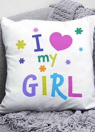 Декоративна подушка плюшева подарунок для бабусі на 8 березня "i love my girl"