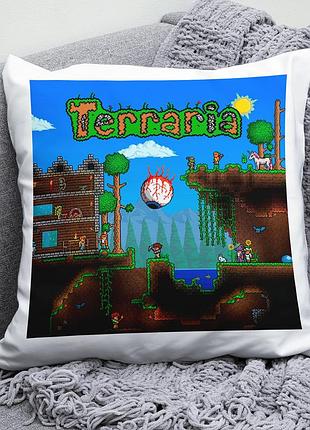 Декоративная подушка плюшева подарок с принтом terraria терария
