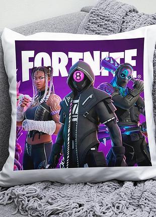 Декоративная подушка плюшева подарок с принтом fortnite фортнайт