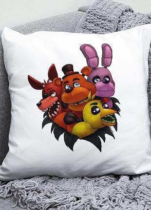 Декоративная подушка плюшева подарок с принтом five nights at freddy's пять ночей с фредди