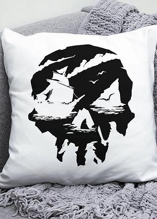 Декоративная подушка плюшева подарок с принтом sea of thieves
