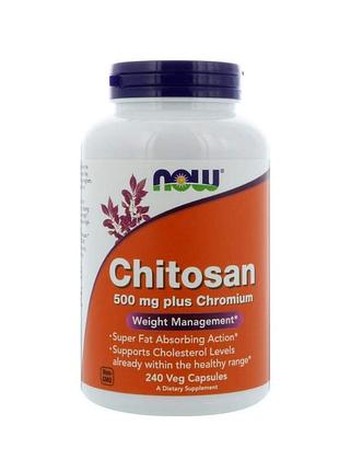 Now chitosan plus chromium / хитозан с хромом 500 мг жиросжигатель в капсулах №240
