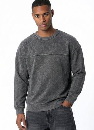 Свитшот zara man "acid wash" с комбинированной текстурой, размер m