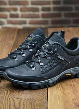 Чоловічі шкіряні кросівки чорні натуральна шкіра ек еф