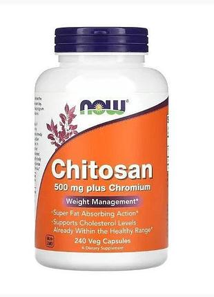 Now chitosan plus chromium / хитозан с хромом 500 мг жиросжигатель в капсулах №240