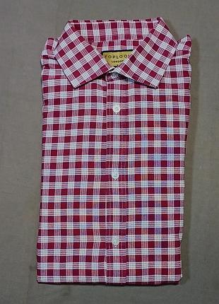 Воротник 42 см toplook london size xl в клетку бордовобила finest cotton пуговицы брендированные classic fit