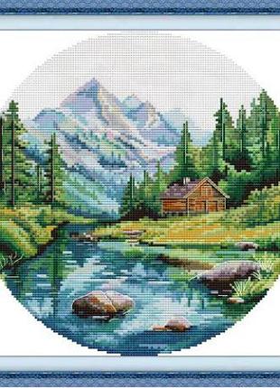Набор для вышивания по нанесённой на канву схеме «round four seasons-summer». aida 14ct printed , 33*33 см