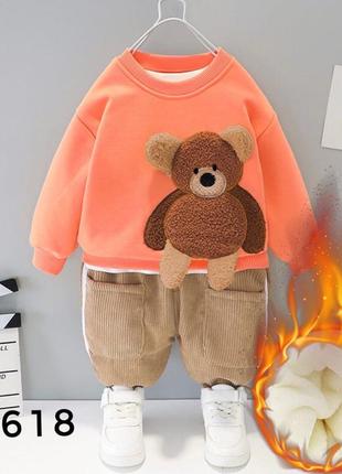 Костюм утепленый плюше, штаны вельвет