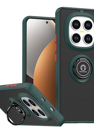 Чехол fiji colorframe для poco m8 pro 5g матовый бампер с кольцом подставкой green