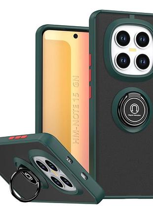 Чехол fiji colorframe для poco m8 5g матовый бампер с кольцом подставкой green