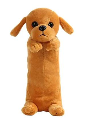 Пенал мягкая плюшевая игрушка собачка с молнией kawaii plush dog, velice