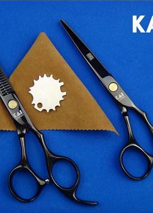 Профессиональные парикмахерские ножницы kasho 6/0 япония стальные 2 шт без пенала