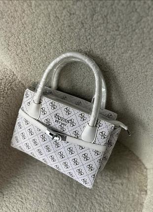 Женская сумка guess, сумка гесс, сумка тоут, модная сумка, офисная сумка, сумка через плечо білий