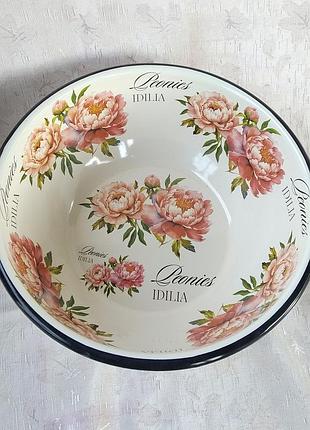 Миска эмалированная idilia "пионы" (4 л)
