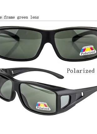 Солнцезащитные очки для людей в очках matte frame polarized green lens