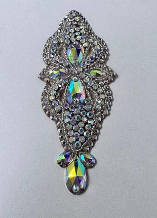 Декор на голову сценический, 13.5х6 см, crystal ab,1шт