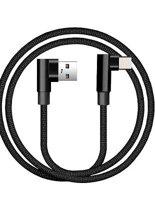 Usb кабель android type c 2.4 a для быстрой зарядки и передачи данных 1 м (черный)