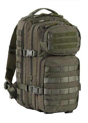 Рюкзак m-tac assault pack olive 20л, тактический рюкзак м тас, рюкзак для военных, прочный рюкзак оливкового цвета