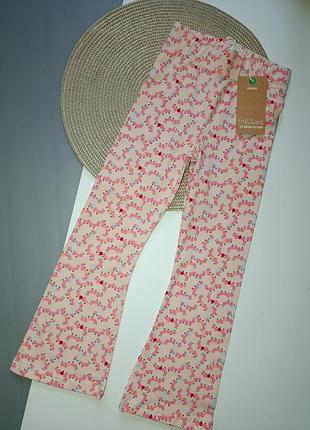 Брюки клеш на девочку 5 лет (110 см), green cotton.