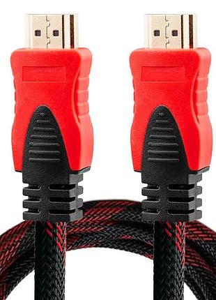 Шнур hdmi на hdmi 10м, усиленный в обмотке / кабель в тканевой оболочке / высокоскоростной провод
