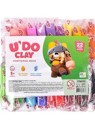 Набор для творчества (воздушный пластилин) "uʼdo clay 22 шт." брикет 10г
