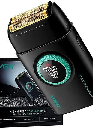 Професійна електробритва vgr shaver v-378 роторна акумуляторна з титановими сітками